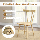 Windsor Style Armless Chairs with Solid Rubber Wood Frame