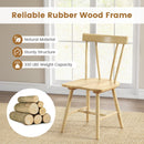 Windsor Style Armless Chairs with Solid Rubber Wood Frame
