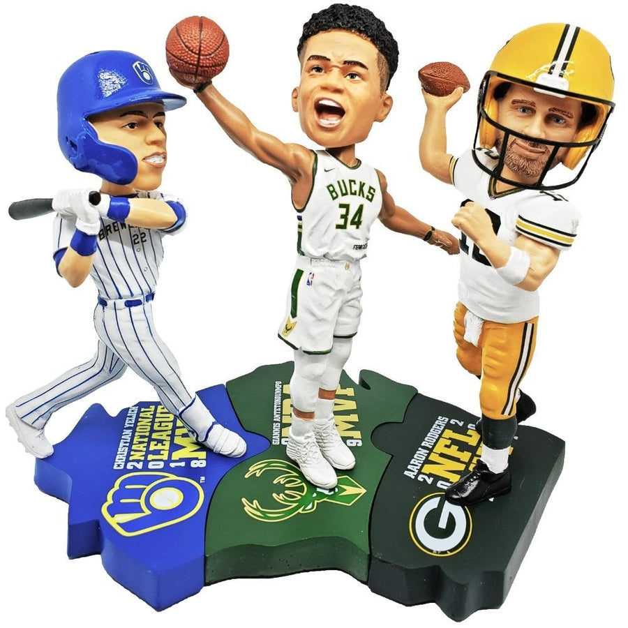 Wisconsin MVPs Triple Bobblehead Set