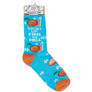 Woke Up Fine As Hell Socks in Blue | Orange Juice Illustration | Gift for Her