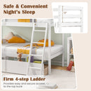 Twin Over Twin Bunk Bed Wood Bed Frame with 2 Storage Drawers and Ladder