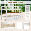 Twin Over Twin Bunk Bed Wood Bed Frame with 2 Storage Drawers and Ladder