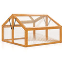 Wood Cold Frame Greenhouse Raised Flower Planter Protection with Transparent Openable Roof-Orange