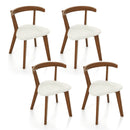 Wood Dining Chair Set of 2 with Padded Seat and Curved Back-Walnut