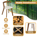 Wood Dining Chair Set of 2 with Padded Seat and Curved Back-Walnut