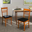 Wood Dining Chairs Set of 2 with Rubber Wood Frame