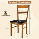 Wood Dining Chairs Set of 2 with Rubber Wood Frame