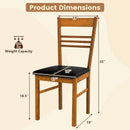 Wood Dining Chairs Set of 2 with Rubber Wood Frame