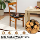 Wood Dining Chairs Set of 2 with Rubber Wood Frame