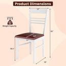 Wood Dining Chairs Set of 2 with Rubber Wood Frame
