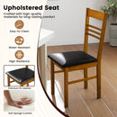 Wood Dining Chairs Set of 4 with Rubber Wood Frame