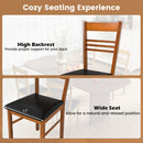Wood Dining Chairs Set of 4 with Rubber Wood Frame
