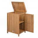 Wood Package Delivery Box with Openable Lid and Removable Shelf for Garden