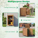 Wood Package Delivery Box with Openable Lid and Removable Shelf for Garden
