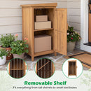 Wood Package Delivery Box with Openable Lid and Removable Shelf for Garden