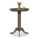 Wood Pub Round Dining Table with Pedestal Base