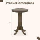 Wood Pub Round Dining Table with Pedestal Base
