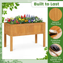 Wood Raised Garden Bed Elevated Planter Box with Bed Liner and Drainage Holes for Vegetables Flowers Herbs