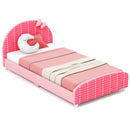 Wood Upholstered Twin Bed Platform with Slat Support