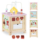 Wooden Activity Cube with Montessori Sensory Toys for Toddlers