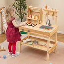 2-Tier Farmhouse Console Table 63" Long with Storage Shelf