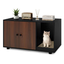 Wooden Cat Litter Box Enclosure Hidden Litter Box Furniture with Scratching Board