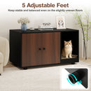 Wooden Cat Litter Box Enclosure Hidden Litter Box Furniture with Scratching Board