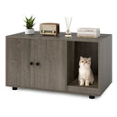 Wooden Cat Litter Box Enclosure Hidden Litter Box Furniture with Scratching Board