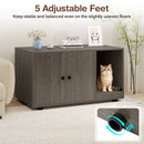 Wooden Cat Litter Box Enclosure Hidden Litter Box Furniture with Scratching Board