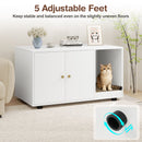 Wooden Cat Litter Box Enclosure Hidden Litter Box Furniture with Scratching Board
