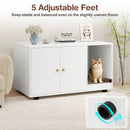 Wooden Cat Litter Box Enclosure Hidden Litter Box Furniture with Scratching Board