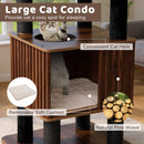 Wooden Cat Tower Top Perch with Soft Padding-Brown
