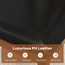 Wooden Dining Chair Set of 2 with PU Leather Upholstered and Rubber Wood Frame-Brown
