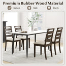 Polyester Upholstered Wooden Dining Chair Set of 2-Walnut