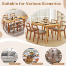 Wooden Dining Chair Set of 2 Farmhouse Kitchen Chair with Upholstered Seat-Brown