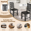 Wooden Dining Chair Set of 2 Solid Rubber Wood Kitchen Chairs