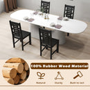 Wooden Dining Chair Set of 2 Solid Rubber Wood Kitchen Chairs