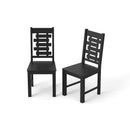 Wooden Dining Chair Set of 2 Solid Rubber Wood Kitchen Chairs