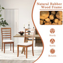 Wooden Dining Chair Set of 2 Modern Upholstered Kitchen Chair-Beige