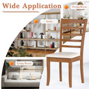 Wooden Dining Chair Set of 2 Modern Upholstered Kitchen Chair-Beige