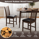 Wooden Dining Chair Set of 2 with Rubber Wood Frame and Padded Seat