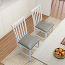 Wooden Dining Chair Set of 2 with Rubber Wood Frame and Padded Seat