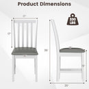 Wooden Dining Chair Set of 2 with Rubber Wood Frame and Padded Seat