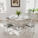 Wooden Dining Chair Set of 2 with Rubber Wood Frame and Padded Seat