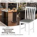 Wooden Dining Chair Set of 2 with Rubber Wood Frame and Padded Seat