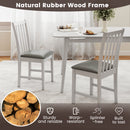Wooden Dining Chair Set of 2 with Rubber Wood Frame and Padded Seat