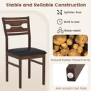 Wooden Dining Chair Set of 2 with PU Leather Padded Seat and Rubber Wood Frame-Walnut