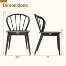 Wooden Dining Chair Set of 2 with High Spindle Back and Wide Seat