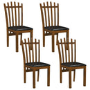 Dining Chairs Set of 4 with Spindle Back and PU Leather Seat