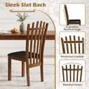 Dining Chairs Set of 4 with Spindle Back and PU Leather Seat